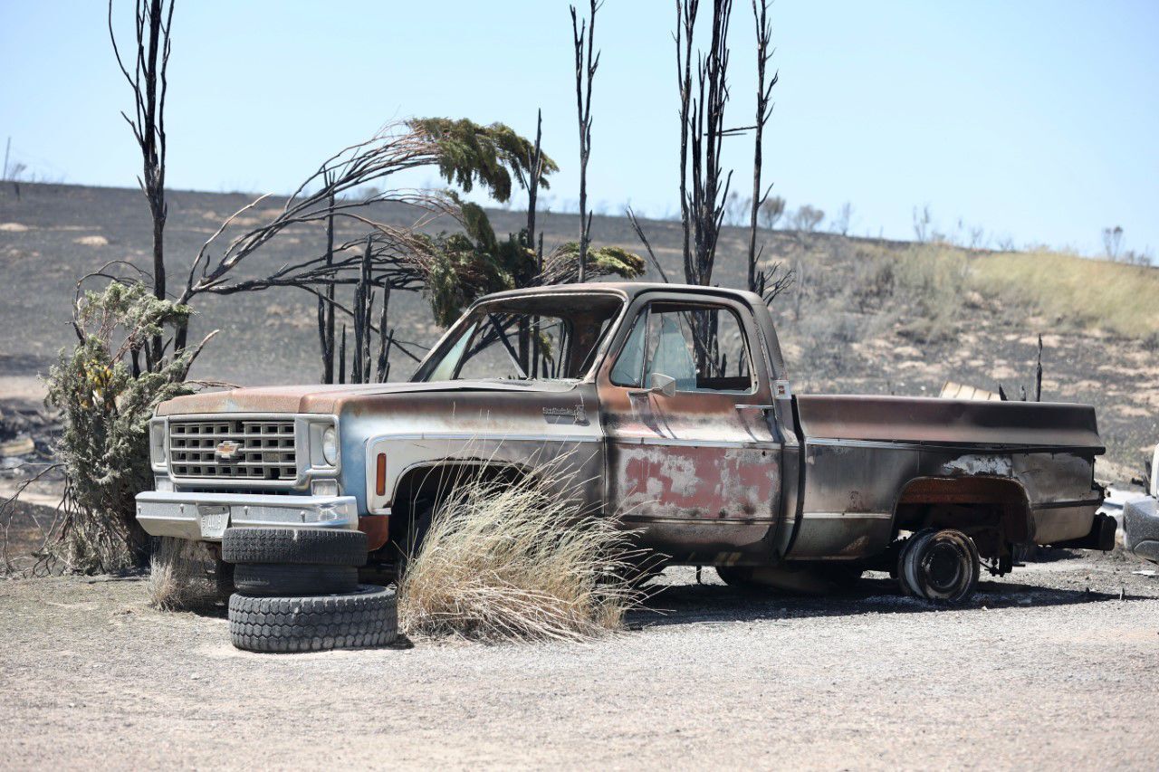 Cold Creek Fire gutted pickup truck